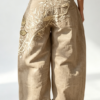 Custom Women's Organic Cotton Denim Embroidered Baggy Jeans Khaki - view 2 Custom Women's Organic Cotton Denim Embroidered Baggy Jeans Khaki - view 2