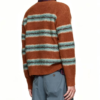 Custom Men's Organic Cotton Jacquard Cropped Crew Neck Sweater Rust - view 2