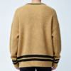 Custom Men's Organic Cotton Jacquard Oversized Mustard Sweater - view 2