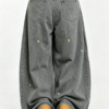 Custom Women's Organic Cotton Denim Raw Baggy Jeans Heather Grey - view 2 Custom Women's Organic Cotton Denim Raw Baggy Jeans Heather Grey - view 2