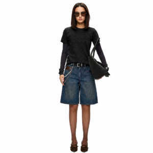 Custom Women's Organic Cotton Stone Washed Wide-Leg Blue Jeans - Style 8BA339