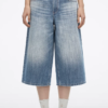 Custom Women's Organic Cotton Stone Washed Wide-Leg Blue Jeans - Style 973871 - view 3 Custom Women's Organic Cotton Stone Washed Wide-Leg Blue Jeans - Style 973871 - view 3