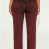 Custom Women's Organic Cotton Denim Stone Washed Straight Jeans Burgundy - view 2 Custom Women's Organic Cotton Denim Stone Washed Straight Jeans Burgundy - view 2