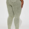 Custom Women's Organic Cotton Denim Stone Washed Skinny Jeans Olive - view 2 Custom Women's Organic Cotton Denim Stone Washed Skinny Jeans Olive - view 2