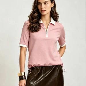 Custom Unisex Organic Cotton Zip-Up Polo Shirt