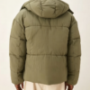 Custom Men's Recycled Nylon Quilted Cropped Puffer Puffer Jacket Olive - view 2 Custom Men's Recycled Nylon Quilted Cropped Puffer Puffer Jacket Olive - view 2