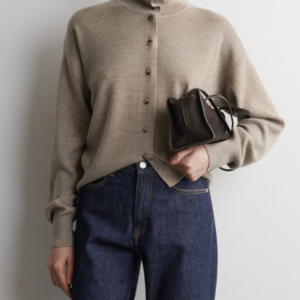 Custom Women's Wool Ribbed Oversized Cardigan - Style 3E27E1