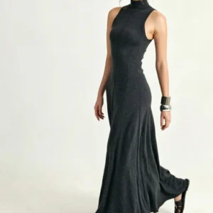 Custom Women's Cashmere Ribbed Oversized Sweater Dress