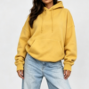 Custom Women's 400 GSM French Terry Streetwear Oversized Pullover Hoodie Mustard
