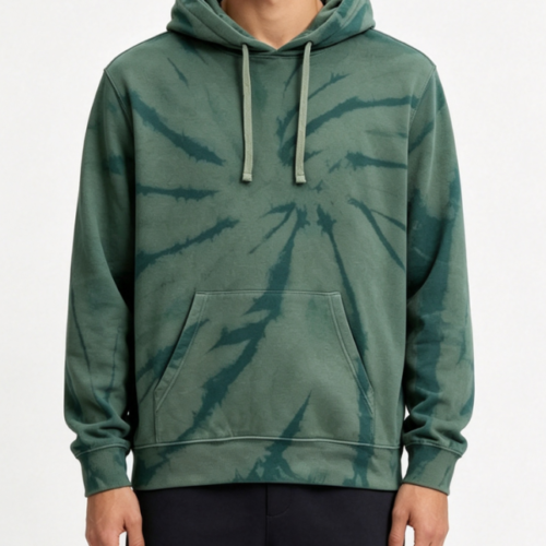 Custom Men's 500 GSM Heavyweight Tie-Dye Oversized Pullover Hoodie Olive Custom Men's 500 GSM Heavyweight Tie-Dye Oversized Pullover Hoodie Olive