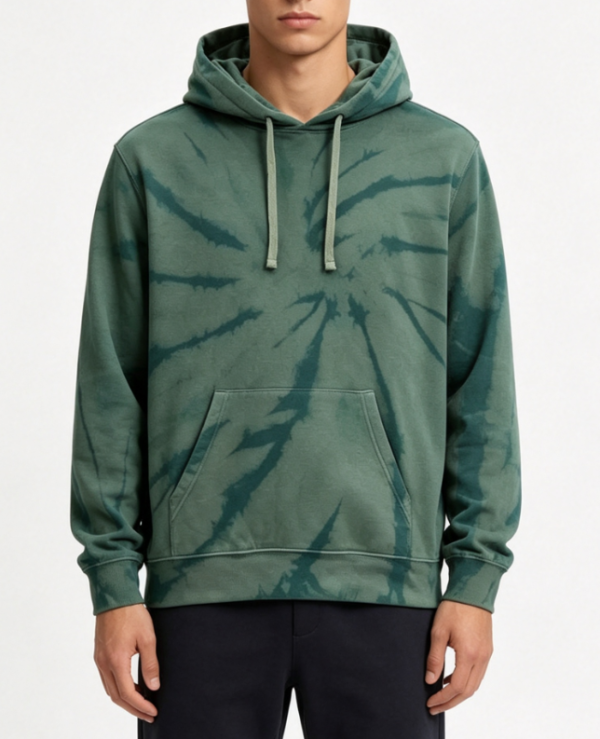 Custom Men's 500 GSM Heavyweight Tie-Dye Oversized Pullover Hoodie Olive Custom Men's 500 GSM Heavyweight Tie-Dye Oversized Pullover Hoodie Olive