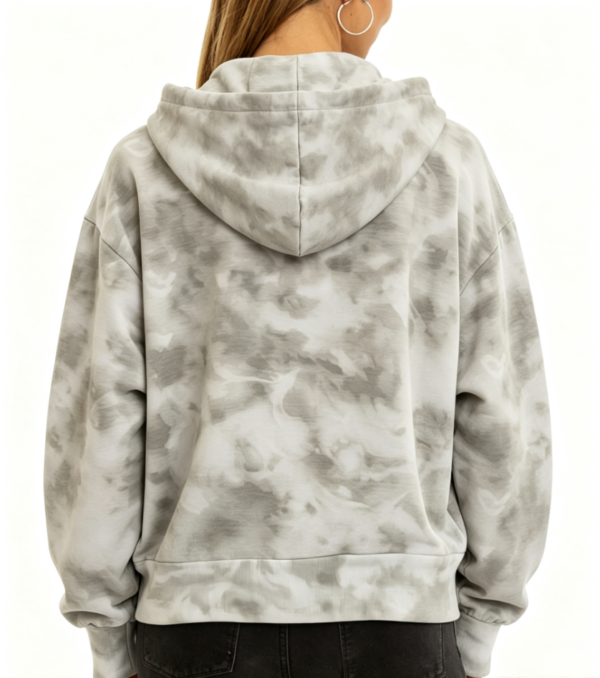 Custom Women's 400 GSM French Terry Tie-Dye Oversized Pullover Hoodie Grey - view 2