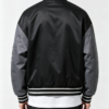 Custom Men's Nylon Oversized Varsity Jacket Washed Black - view 2 Custom Men's Nylon Oversized Varsity Jacket Washed Black - view 2