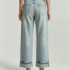 Custom Women's Selvedge Denim Stone Washed Straight Leg Jeans - view 2 Custom Women's Selvedge Denim Stone Washed Straight Leg Jeans - view 2
