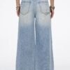 Custom Women's Organic Cotton Stone Washed Wide-Leg Blue Jeans - Style 4837F1 - view 2 Custom Women's Organic Cotton Stone Washed Wide-Leg Blue Jeans - Style 4837F1 - view 2
