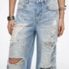 Custom Women's Organic Cotton Stone Washed Wide-Leg Blue Jeans - Style 4837F1 - view 3 Custom Women's Organic Cotton Stone Washed Wide-Leg Blue Jeans - Style 4837F1 - view 3