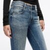 Custom Women's Organic Cotton Stone Washed Flared Blue Jeans - view 3 Custom Women's Organic Cotton Stone Washed Flared Blue Jeans - view 3