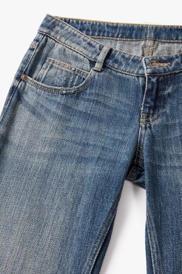 Custom Women's Organic Cotton Stone Washed Flared Blue Jeans - view 4 Custom Women's Organic Cotton Stone Washed Flared Blue Jeans - view 4