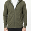 Custom Men's 400 GSM French Terry Longline Zip-Up Hoodie Army Green