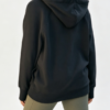 Custom Women's 500 GSM Heavyweight Printed Longline Zip-Up Hoodie Black - view 2