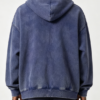 Custom Men's 400 GSM French Terry Sublimated Oversized Zip-Up Hoodie Washed Blue - view 2 Custom Men's 400 GSM French Terry Sublimated Oversized Zip-Up Hoodie Washed Blue - view 2