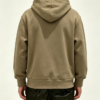 Custom Men's 500 GSM Heavyweight Puff Print Oversized Zip-Up Hoodie Khaki - view 2 Custom Men's 500 GSM Heavyweight Puff Print Oversized Zip-Up Hoodie Khaki - view 2