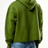 Custom Men's Performance Poly Screen Printed Cropped Zip-Up Hoodie Olive - view 2