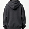 Custom Women's 400 GSM French Terry Puff Print Oversized Zip-Up Hoodie Charcoal - view 2