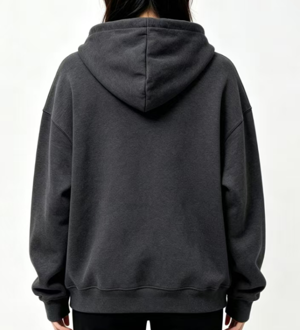 Custom Women's 400 GSM French Terry Puff Print Oversized Zip-Up Hoodie Charcoal - view 2