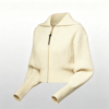 Custom Women's Lambswool Cable-Knit Zip-Up Cropped Cardigan - view 2