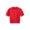 Custom Women's Wool Blend Crew-Neck Short-Sleeve Button-Up Cardigan - view 3 Custom Women's Wool Blend Crew-Neck Short-Sleeve Button-Up Cardigan - view 3