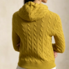 Custom Women's Lambswool Cable-Knit Button-Up Mustard Cardigan - view 3