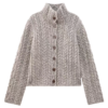Custom Women's Lambswool Cable-Knit Button-Up Grey Cardigan - view 3
