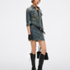 Custom Women's Organic Cotton Distressed Blue Denim Dress Custom Women's Organic Cotton Distressed Blue Denim Dress