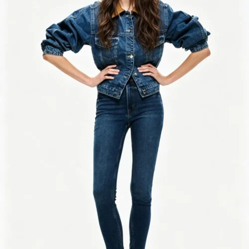 Custom Women's Stone-Washed Relaxed Denim Set