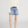 Custom Women's Organic Cotton Distressed Baggy Blue Denim Shorts