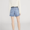 Custom Women's Organic Cotton Distressed Baggy Blue Denim Shorts - view 2