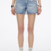 Custom Women's Organic Cotton Stone-Washed Blue Denim Shorts - view 3