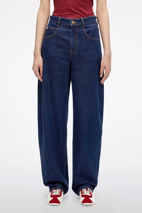 Custom Women's Organic Cotton Baggy Navy Jeans