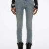 Custom Women's Organic Cotton Distressed Skinny Blue Jeans
