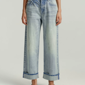 Custom Women's Selvedge Denim Stone-Washed Blue Jeans