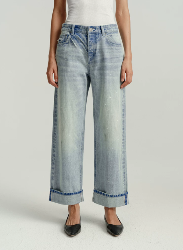 Custom Women's Selvedge Denim Stone-Washed Blue Jeans