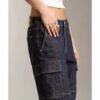 Custom Women's Selvedge Denim Stone-Washed Baggy Navy Jeans - view 2