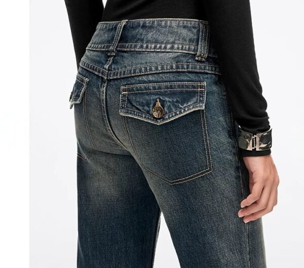 Custom Women's Stretch Denim Slim-Fit Navy Jeans - view 2