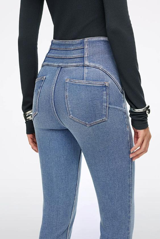 Custom Women's Organic Cotton Skinny Blue Jeans - Style D1710D - view 3
