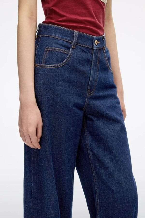 Custom Women's Organic Cotton Baggy Navy Jeans - view 3