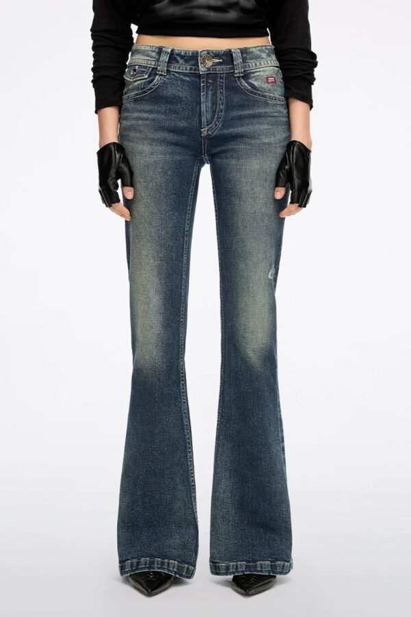 Custom Women's Stretch Denim Slim-Fit Navy Jeans - view 3