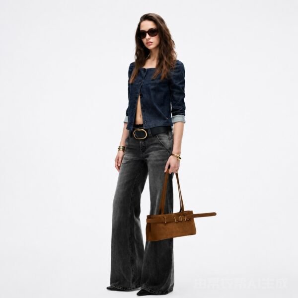 Custom Women's Stretch Denim Slim-Fit Charcoal Jeans - view 3