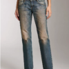 Custom Women's Denim Distressed Yellow Jeans - view 2