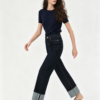 Custom Women's Organic Cotton Embroidered Baggy Navy Jeans - view 2